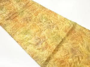 変わり草花・鳥に抽象織出し袋帯